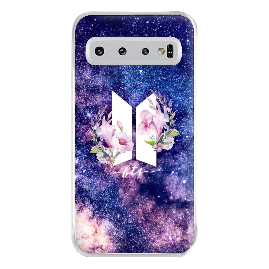 Galaxy Floral K-Pop Band Logo Phone Case for Galaxy S10 Plus