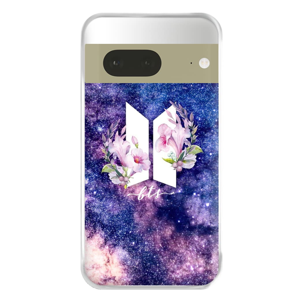 Galaxy Floral K-Pop Band Logo Phone Case for Google Pixel 7a