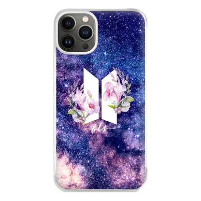 Galaxy Floral K-Pop Band Logo Phone Case for iPhone 13