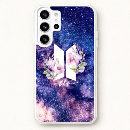 Galaxy Floral K-Pop Band Logo Phone Case for Galaxy S26 Ultra