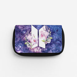 Galaxy Floral K-Pop Band Logo Pencil Case