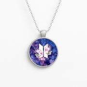 Galaxy Floral K-Pop Band Logo Necklace 1