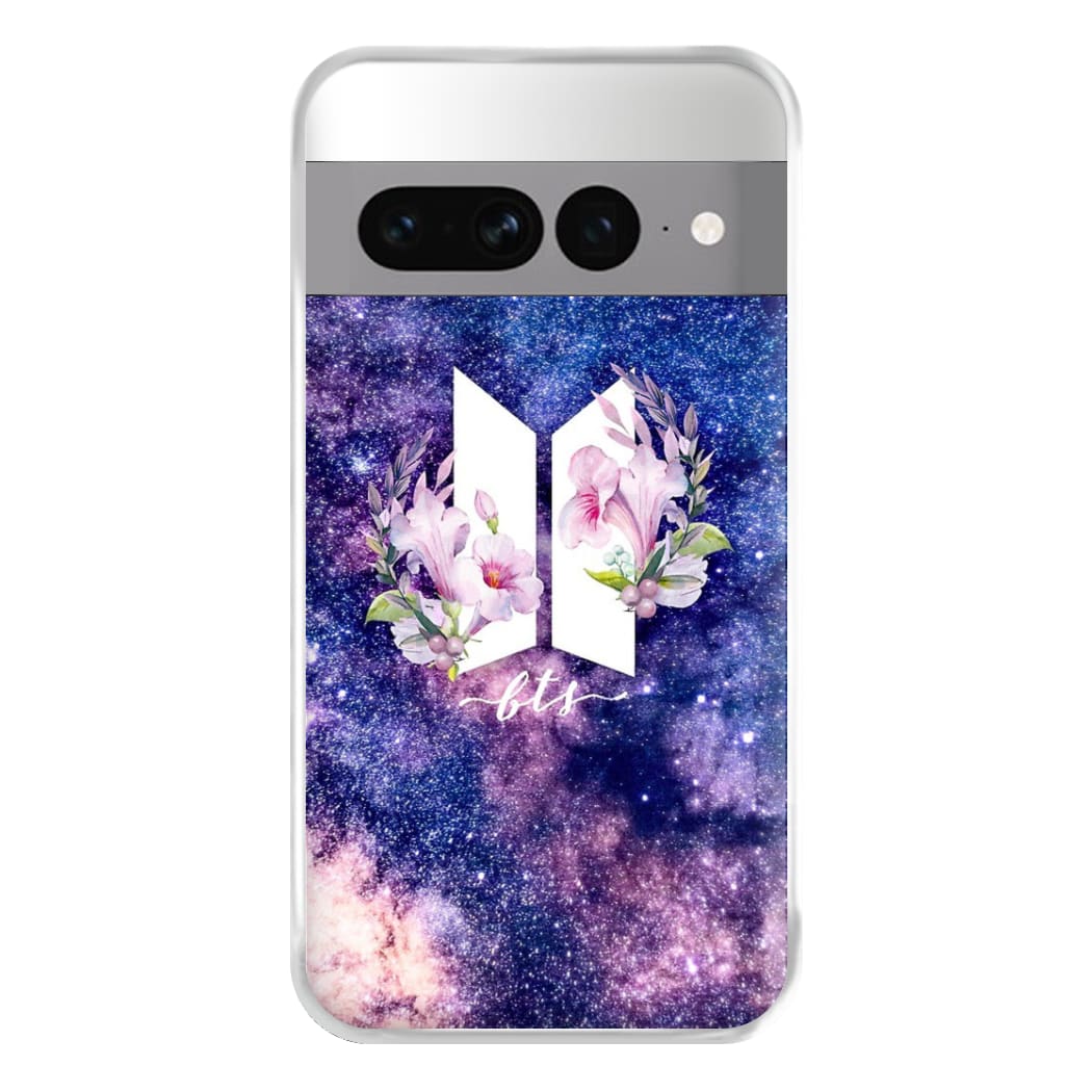 Galaxy Floral K-Pop Band Logo Phone Case for Google Pixel 7 Pro