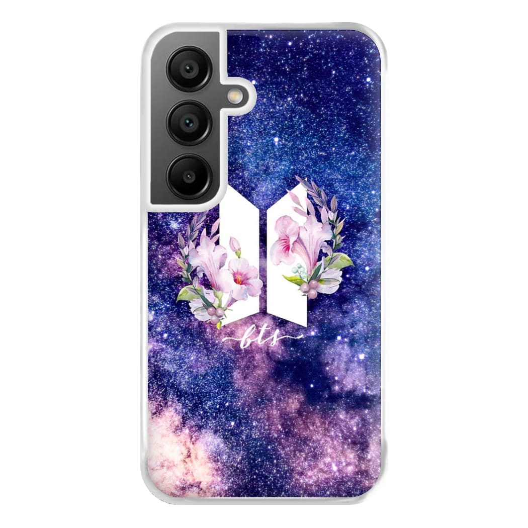 Galaxy Floral K-Pop Band Logo Phone Case for Galaxy A55