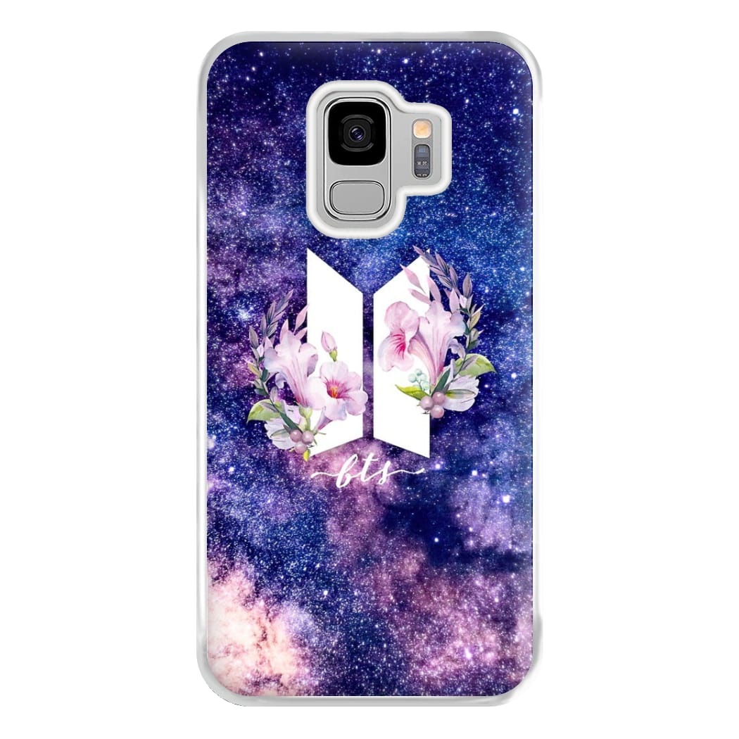 Galaxy Floral K-Pop Band Logo Phone Case for Galaxy S9 Plus