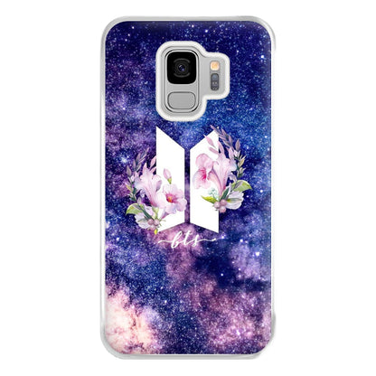 Galaxy Floral K-Pop Band Logo Phone Case for Galaxy S9 Plus