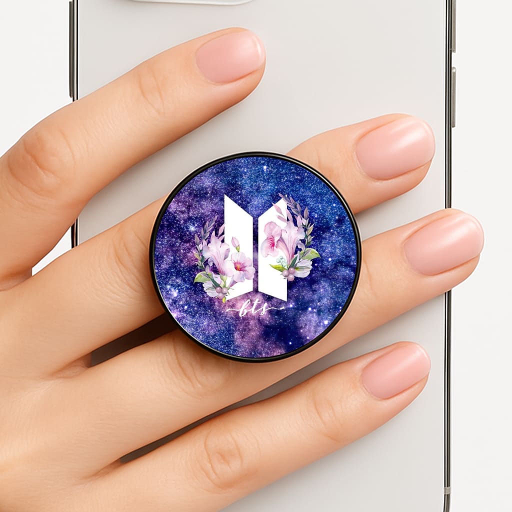 Galaxy Floral K-Pop Band Logo Phone Grip