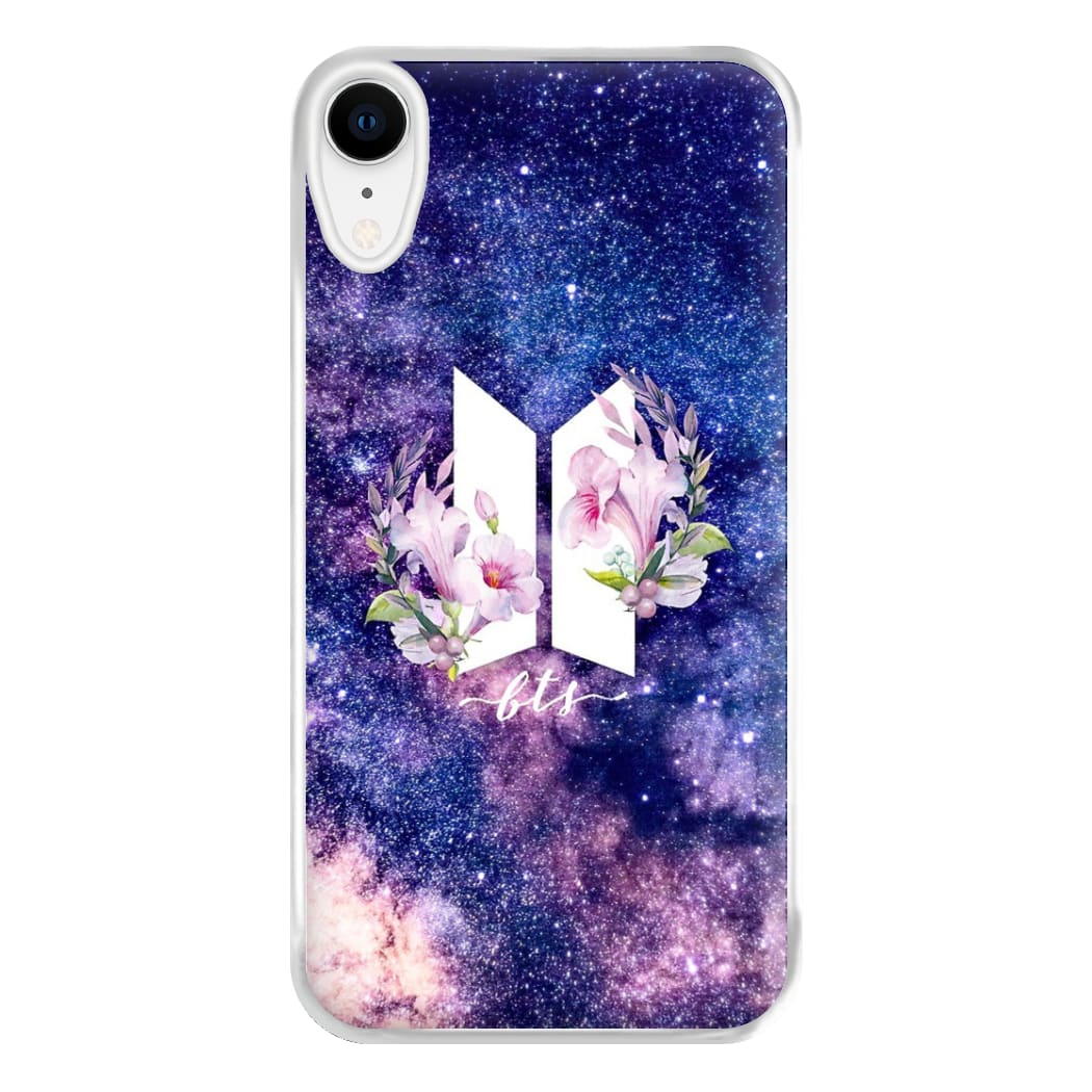 Galaxy Floral K-Pop Band Logo Phone Case for iPhone XR