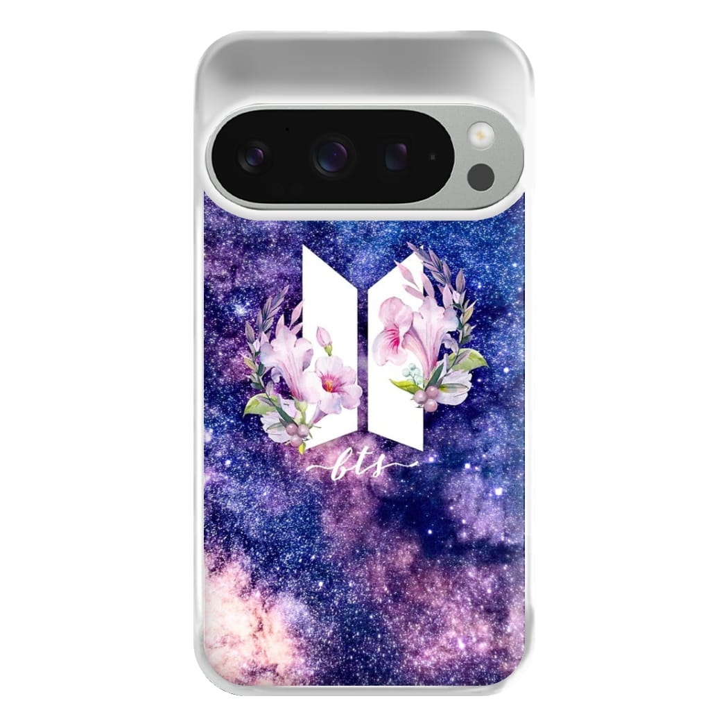 Galaxy Floral K-Pop Band Logo Phone Case for Google Pixel 9 Pro XL