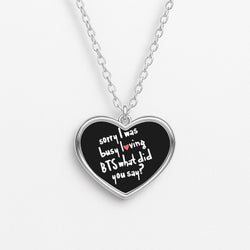 Sorry I Was Busy Loving K-Pop Band Heart Necklace