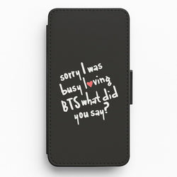 Sorry I Was Busy Loving K-Pop Band Flip Wallet Phone Case