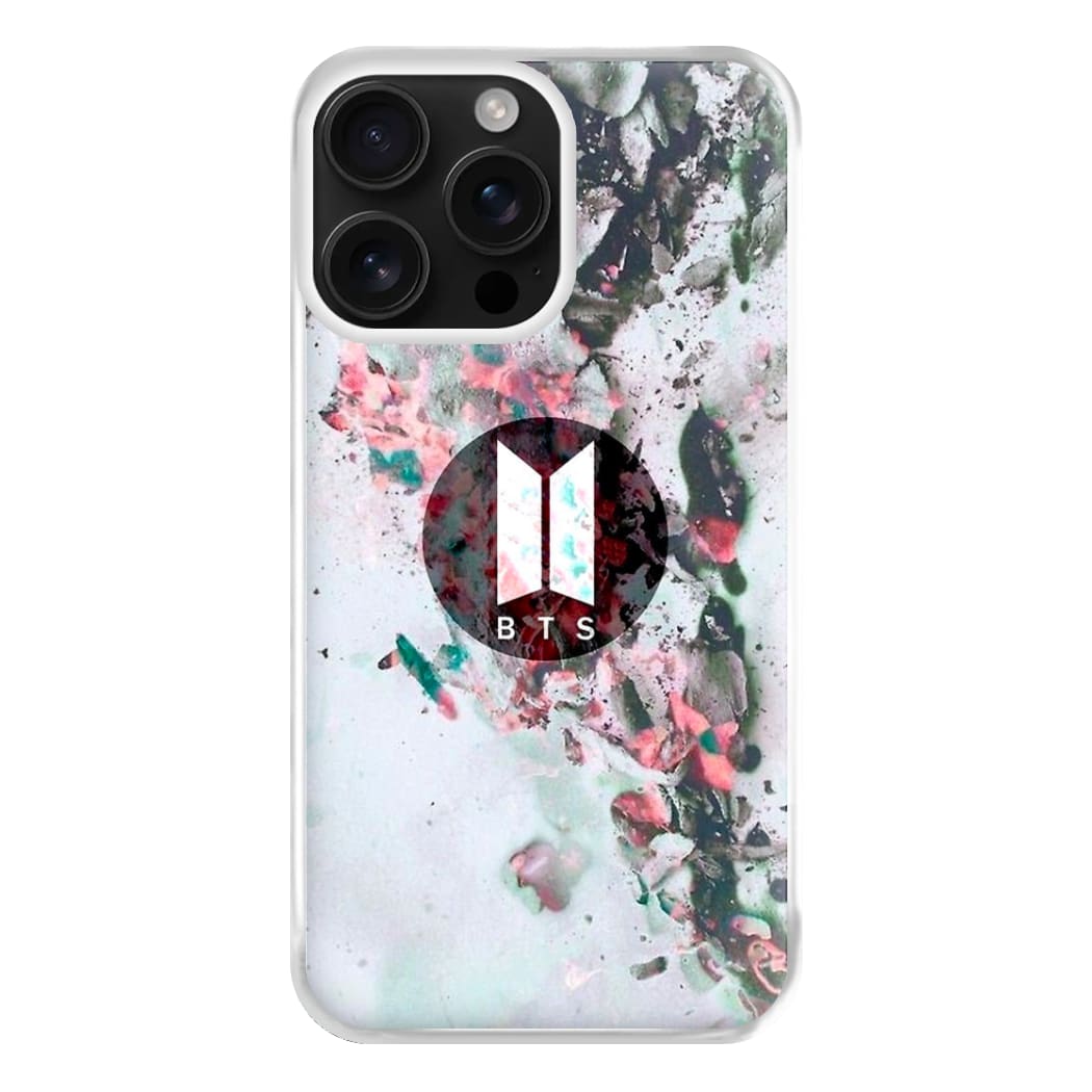 K-Pop Band Marble Logo Phone Case for iPhone 16 Pro Max