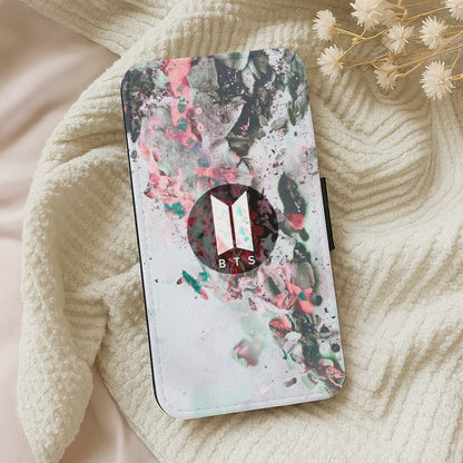 K-Pop Band Marble Logo Flip Wallet Phone Case