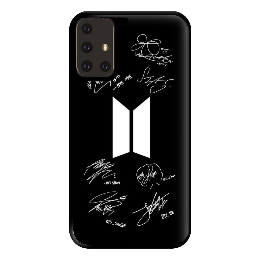 Black K-Pop Band Logo and Signatures Phone Case for Galaxy A71