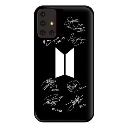 Black K-Pop Band Logo and Signatures Phone Case for Galaxy A71