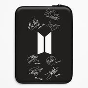 Black K-Pop Band Logo and Signatures Laptop Sleeve 1