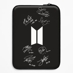 Black K-Pop Band Logo and Signatures Universal Laptop Sleeve