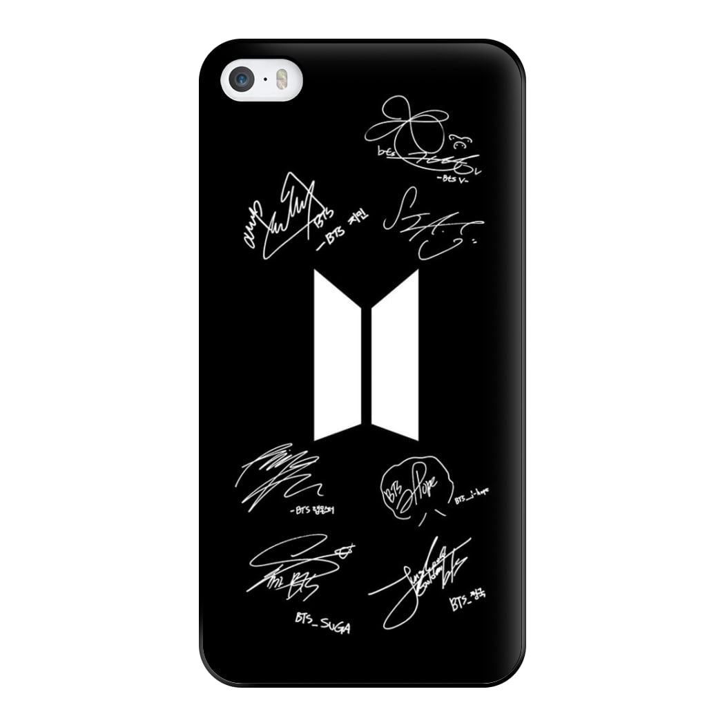 Black K-Pop Band Logo and Signatures Phone Case for iPhone 5 / 5s / SE 2016