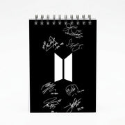 Black K-Pop Band Logo and Signatures Notebook 4