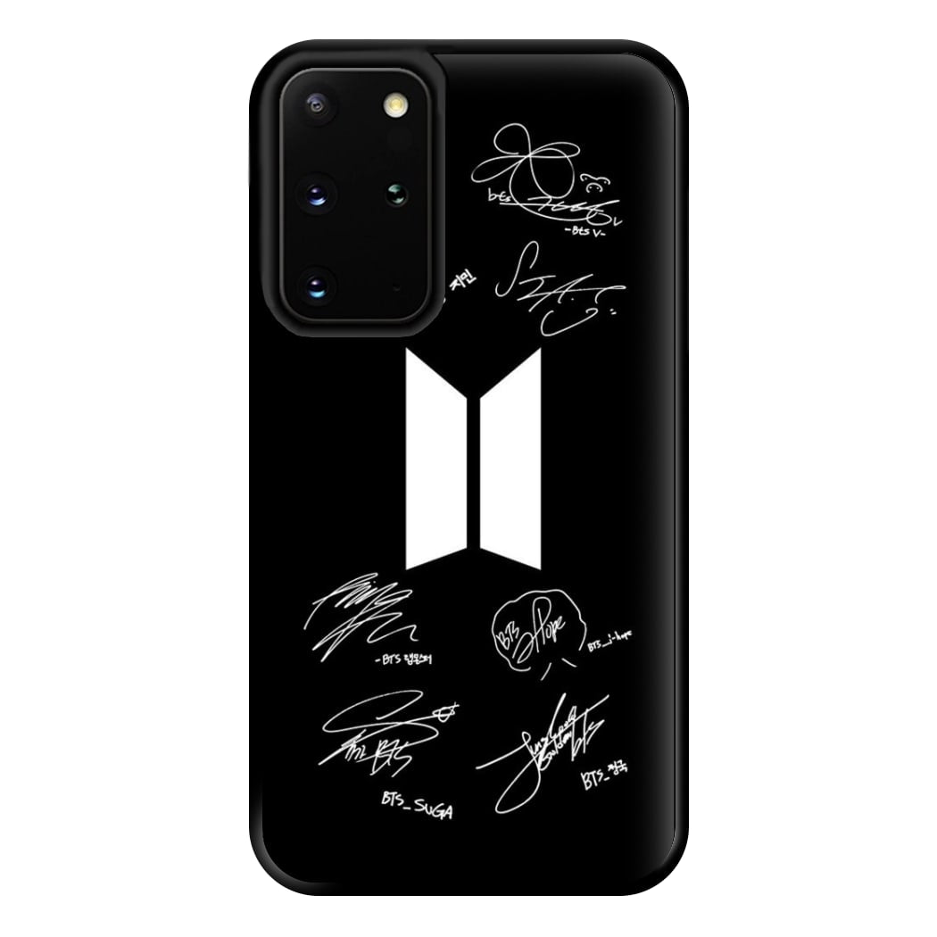 Black K-Pop Band Logo and Signatures Phone Case for Galaxy S20 Plus