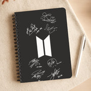 Black K-Pop Band Logo and Signatures Notebook 3
