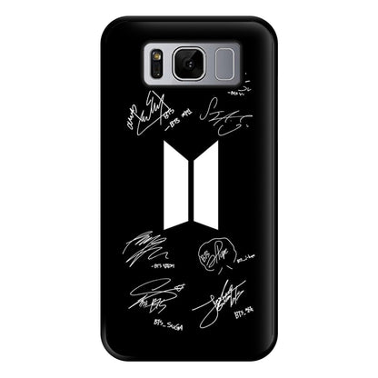 Black K-Pop Band Logo and Signatures Phone Case for Galaxy S8 Plus