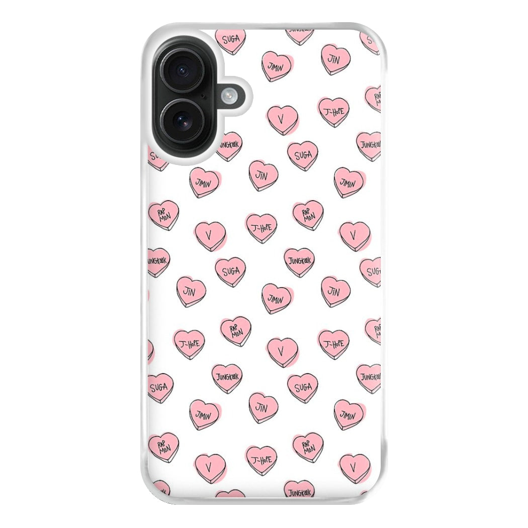 K-Pop Band Hearts Phone Case for iPhone 16 Plus