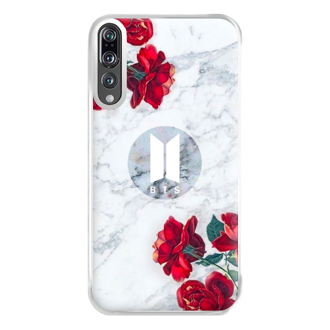 K-Pop Band Logo Marble Roses Phone Case for Huawei P20 Pro