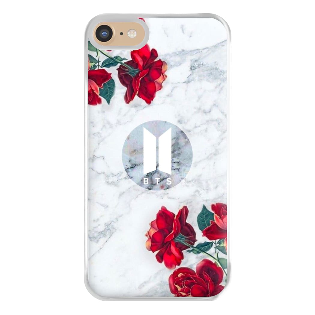 K-Pop Band Logo Marble Roses Phone Case for iPhone 6 / 7 / 8 / SE