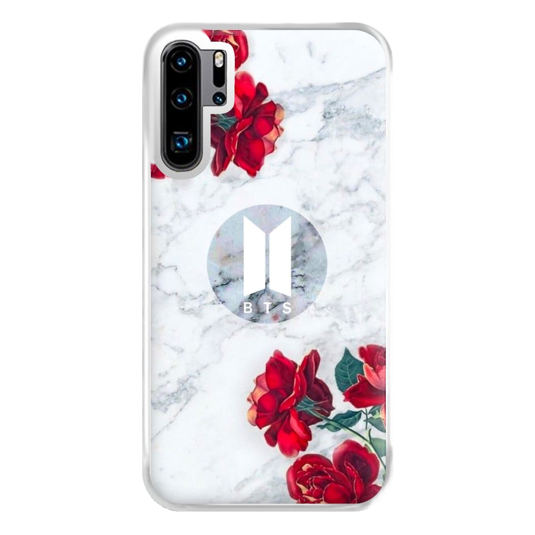 K-Pop Band Logo Marble Roses Phone Case for Huawei P30 Pro