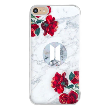 K-Pop Band Logo Marble Roses Phone Case for iPhone 6 Plus / 7 Plus / 8 Plus