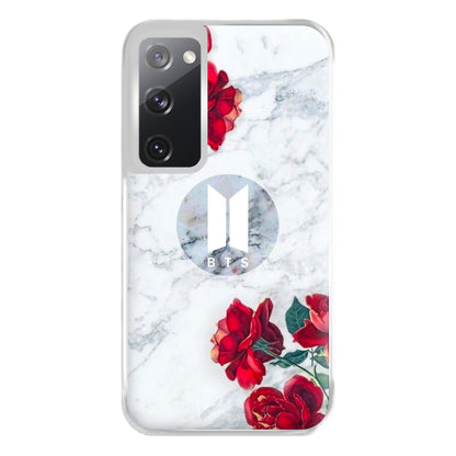 K-Pop Band Logo Marble Roses Phone Case for Galaxy S20FE