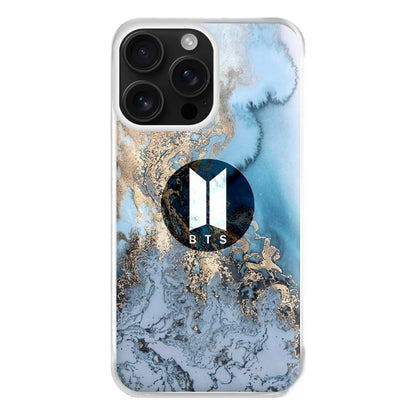 K-Pop Band Logo Marble Phone Case for iPhone 16 Pro Max