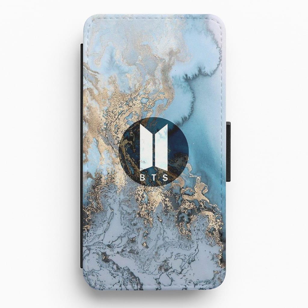 K-Pop Band Logo Marble Flip Wallet Phone Case