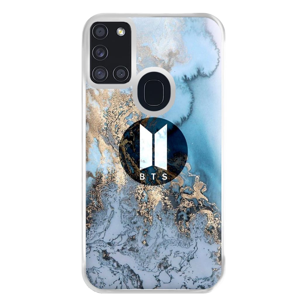 K-Pop Band Logo Marble Phone Case for Galaxy A21s