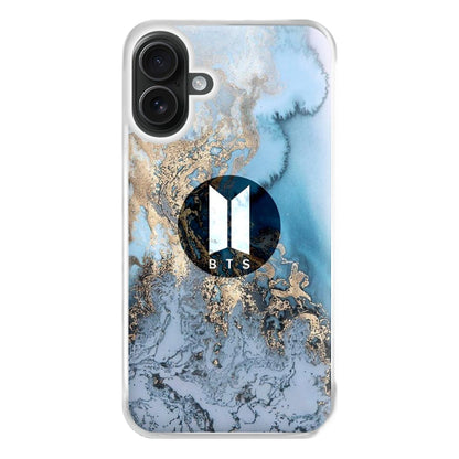 K-Pop Band Logo Marble Phone Case for iPhone 16 Plus