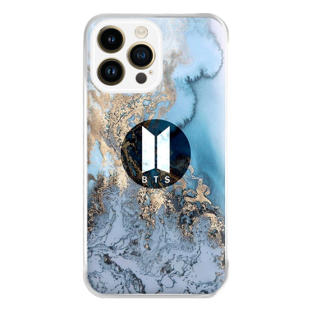 K-Pop Band Logo Marble Phone Case for iPhone 14 Pro Max