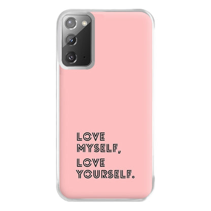 Love Myself, Love Yourself K-Pop Band Phone Case for Galaxy Note 20 Ultra