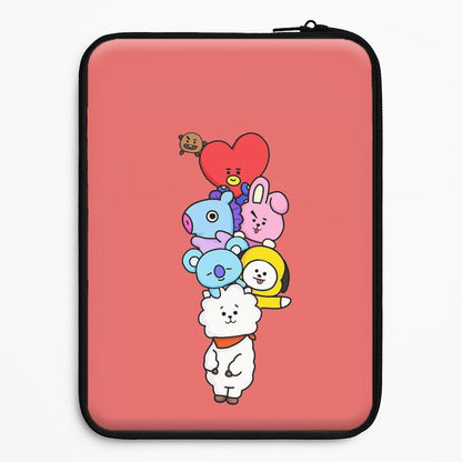 Red BT21 - RJ, Mang, Koya, Chimmy, Cooky, Shooky, Tata - K Pop Universal Laptop Sleeve