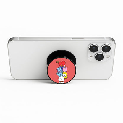 Red BT21 - RJ, Mang, Koya, Chimmy, Cooky, Shooky, Tata - K Pop Phone Stand