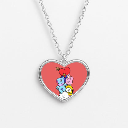 Red BT21 - RJ, Mang, Koya, Chimmy, Cooky, Shooky, Tata - K Pop Necklace