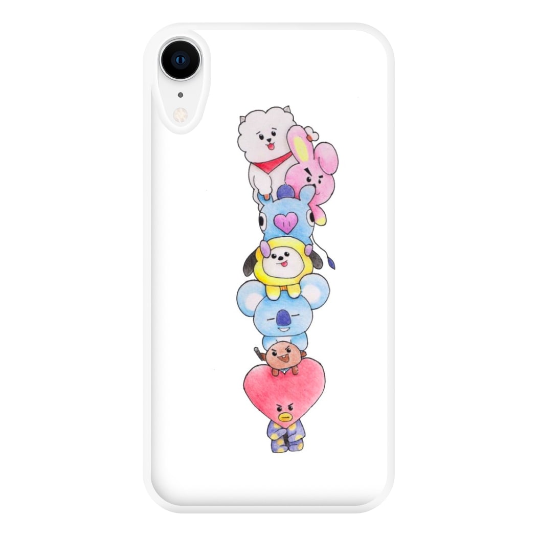 K-Pop Band BT21 Drawing Phone Case for iPhone XR