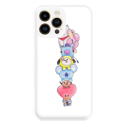 K-Pop Band BT21 Drawing Phone Case for iPhone 14 Pro Max