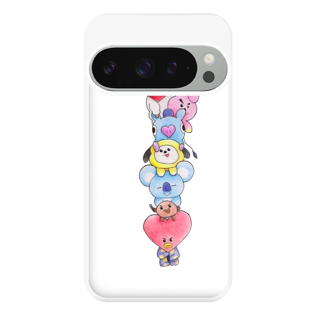 K-Pop Band BT21 Drawing Phone Case for Google Pixel 9 Pro XL