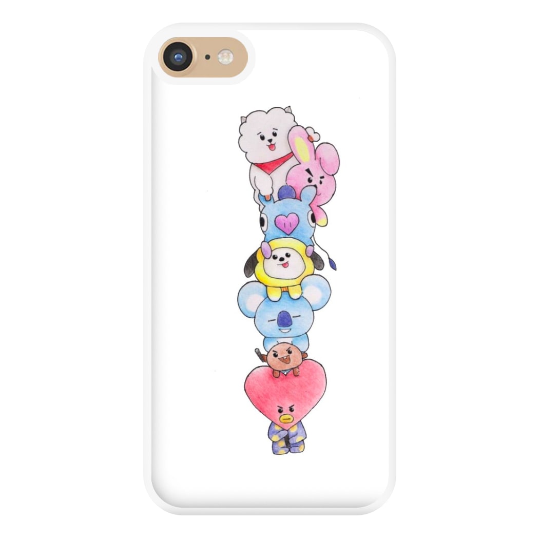 K-Pop Band BT21 Drawing Phone Case for iPhone 6 / 7 / 8 / SE