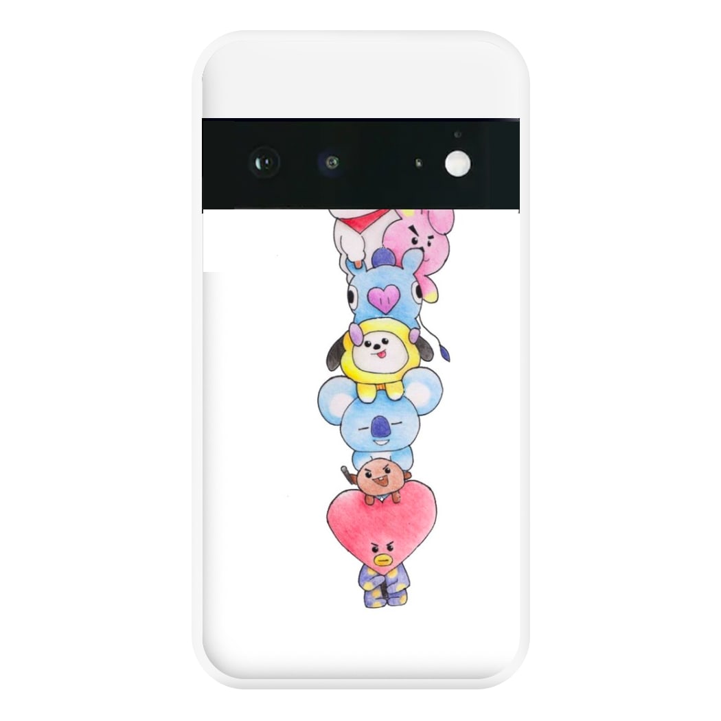 K-Pop Band BT21 Drawing Phone Case for Google Pixel 6a