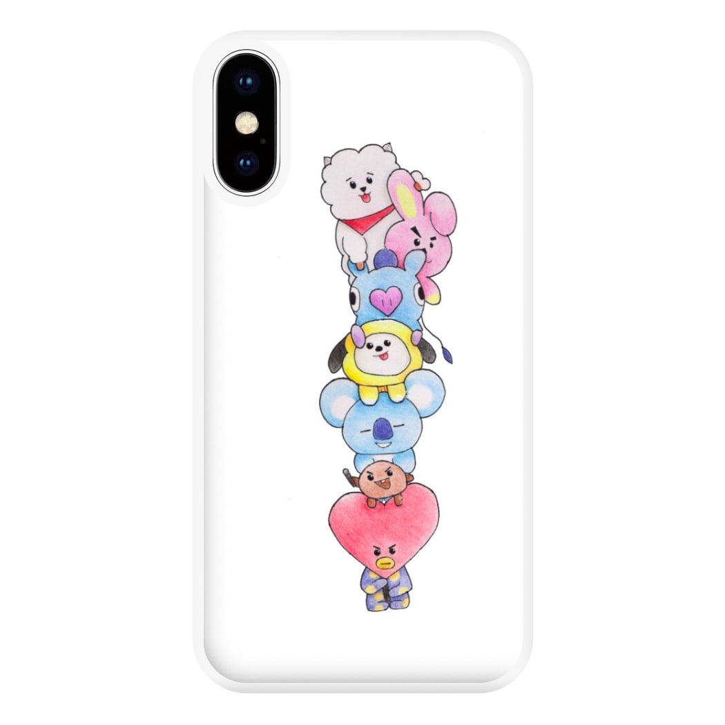 K-Pop Band BT21 Drawing Phone Case for iPhone XS Max