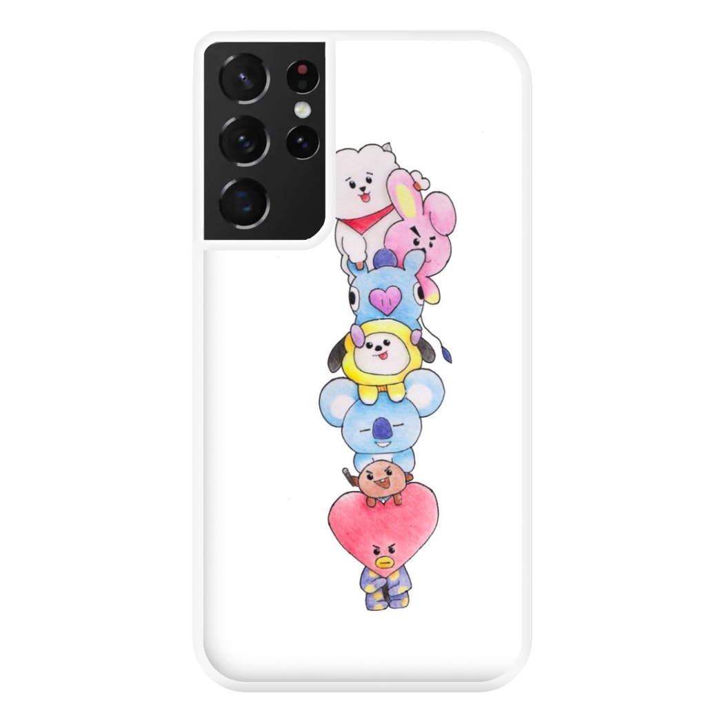 K-Pop Band BT21 Drawing Phone Case for Galaxy S21 Ultra