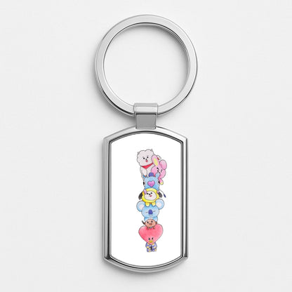 K-Pop Band BT21 Drawing Silver Keyring