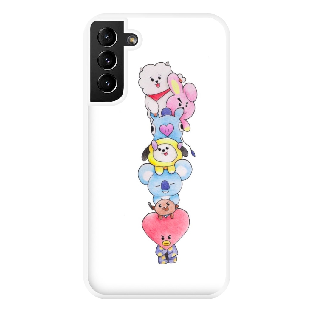 K-Pop Band BT21 Drawing Phone Case for Galaxy S21 Plus